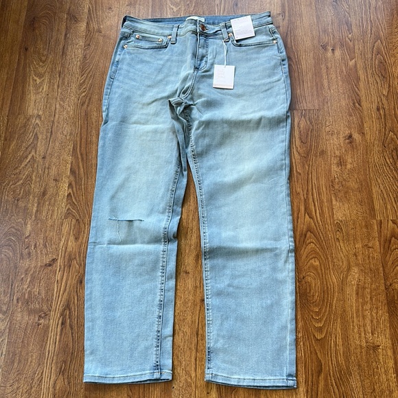 LC Lauren Conrad Mid Rise Slim Fit Boyfriend Jeans Brigitte Light Wash Denim NWT - Picture 4 of 11